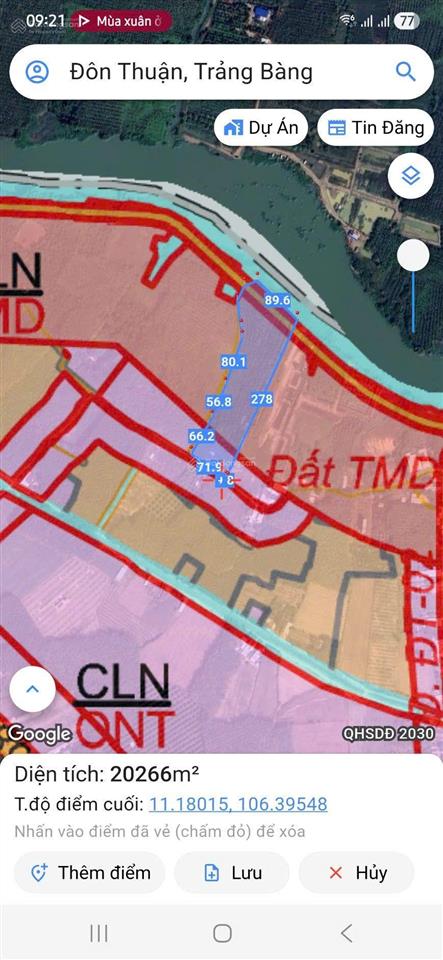 Bán 16.000m2 đất 2 mặt tiền sông sg và đường  qh tmdv và ont  thuận tiện bến bãi !