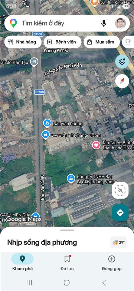 Bán đất thổ cư  ngay trần văn giàu đi vào  hẻm xe hơi  mặt tiền 8m