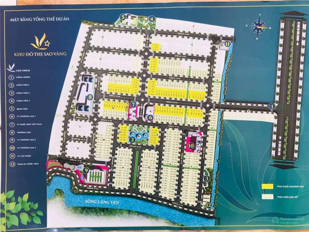 Bán gấp đất nền dự án khu đô thị sao vàng, 1,85 tỷ, 75m2 tại hoà khánh đông, đức hòa, long an