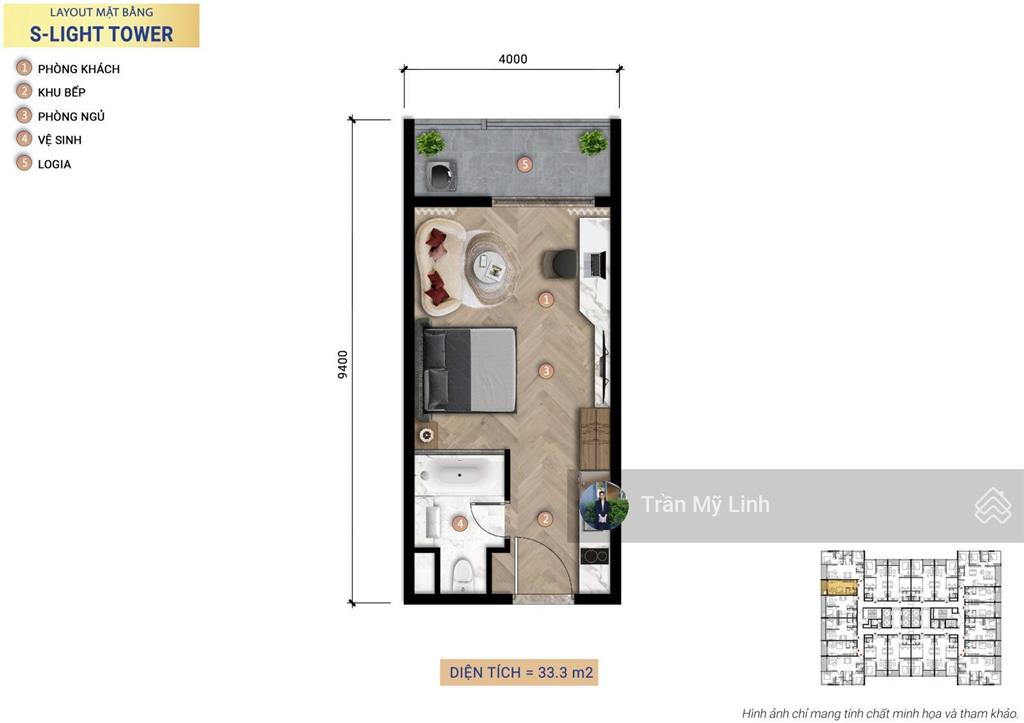 Ngoại giao! căn hộ studio dự án slight tower. chỉ 1,685 tỷ  chiết khấu đến 18,5%,  090595663