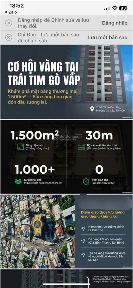 Mặt bằng 2 tầng 2.500m2 lê đức thọ giá chỉ 200 triệu