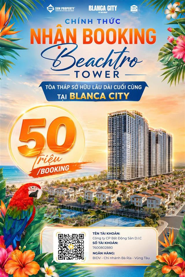 Booking sớm nhận ngay chiết khấu 5% cho tòa beachtro tower tại blanca city