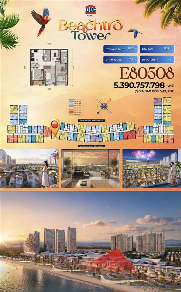 E80508 2pn+ view sun world | giá tốt tại beachtro tower