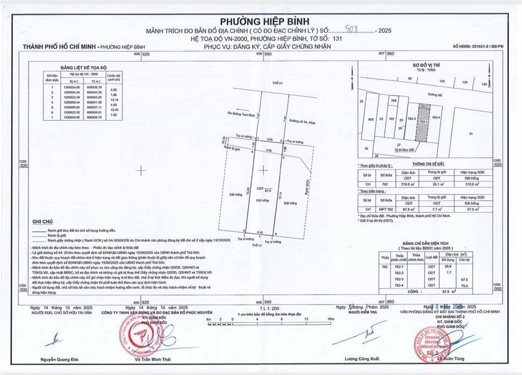 Nhà 4 tầng 67,5m2 mặt tiền đường số 44 hiệp bình gần mặt tiền đường tam bình giá chỉ 9,5 tỷ tl