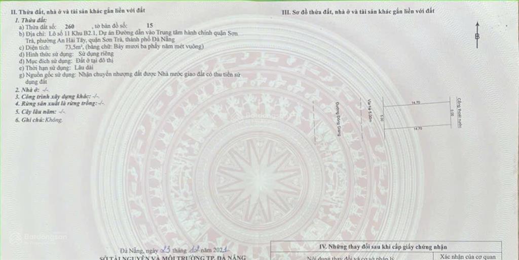 Chào bán lô đất đường 10,5m sát bên cầu rồng  gọi huy phan