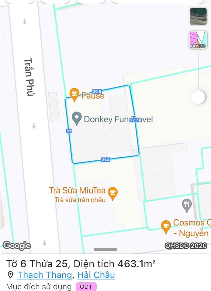 Đối lưng sông hàn gần novotel, mặt tiền trần phú 466,4m2 tmdv  gọi huy phan