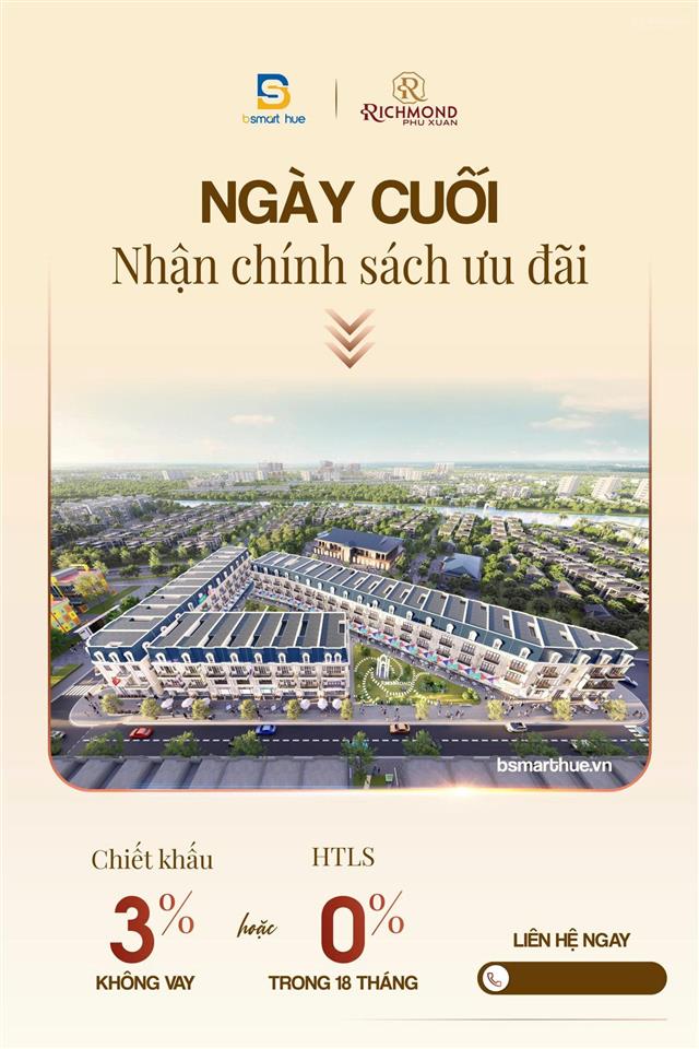 Chỉ còn 01 ngày cuối cùng để nhận ưu đãi từ richmond phú xuân!