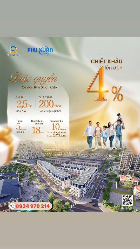 Shophouse Phú Xuân City giá chỉ từ 2,5 tỷ thanh toán 18 tháng đã có sẵn sổ hồng