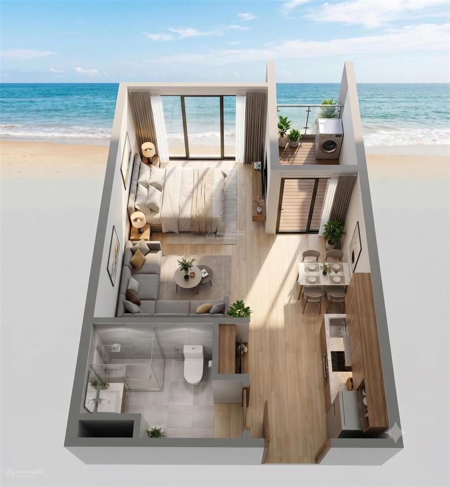 Căn studio view trực diện biển  sổ hồng lâu dài  dòng tiền 15tr/tháng