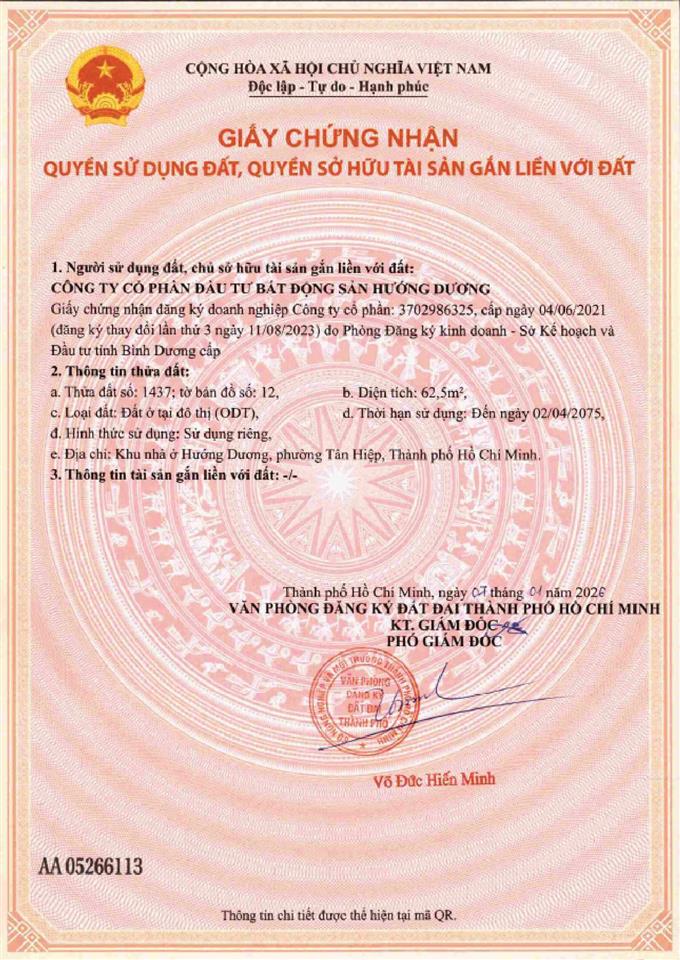 Cần bán nhà mặt phố tại khu nhà ở hướng dương, giá từ 2,79 tỷ