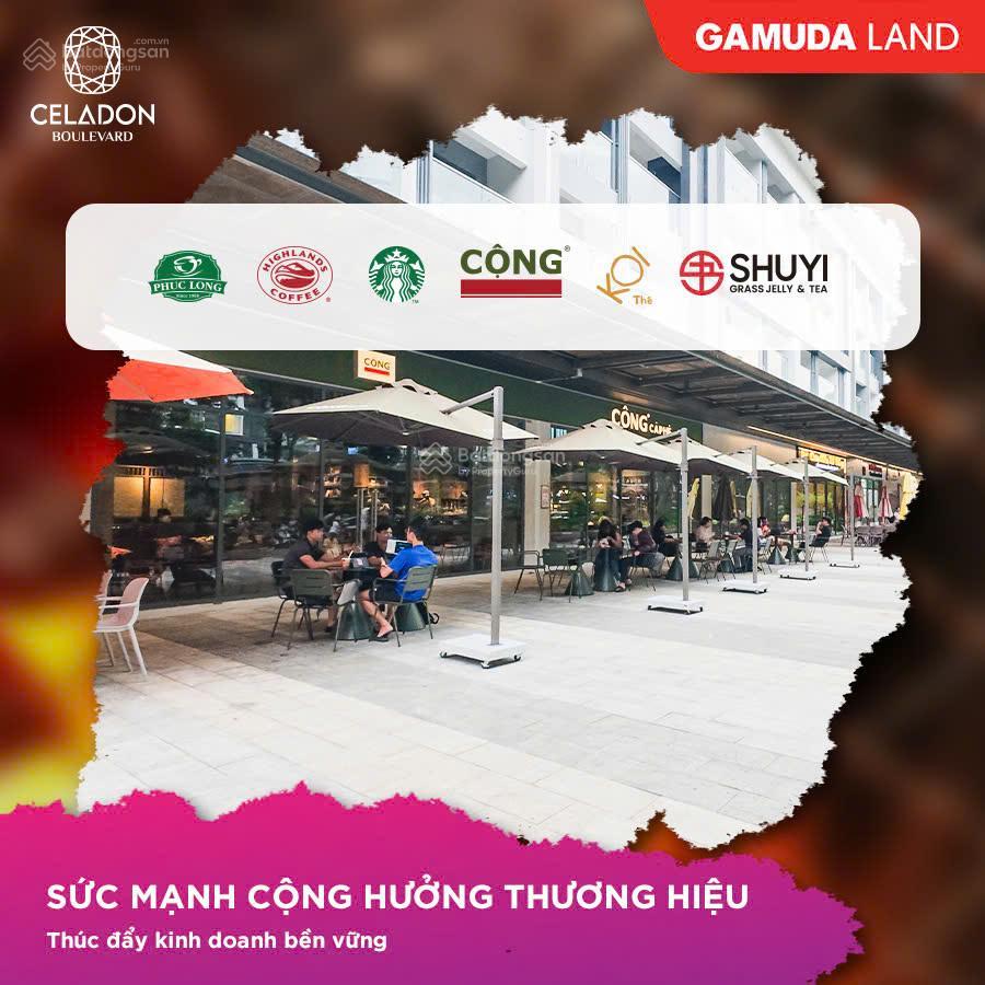 180 triệu/tháng, shophouse 700m² celadon city, mặt tiền thương mại đẹp nhất khu tây, 1 trệt 1 lửng