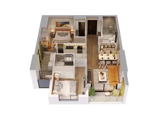 Bán cc 2pn, 2wc, 80m2 tại đàm quang trung, giá siêu hời 7,33 tỷ vnd