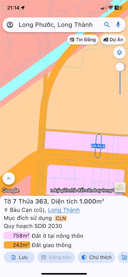 Bán đất tại bàu cạn, long thành, 1000 m2, mặt tiền đường bàu cạn, gần sân bay long thành