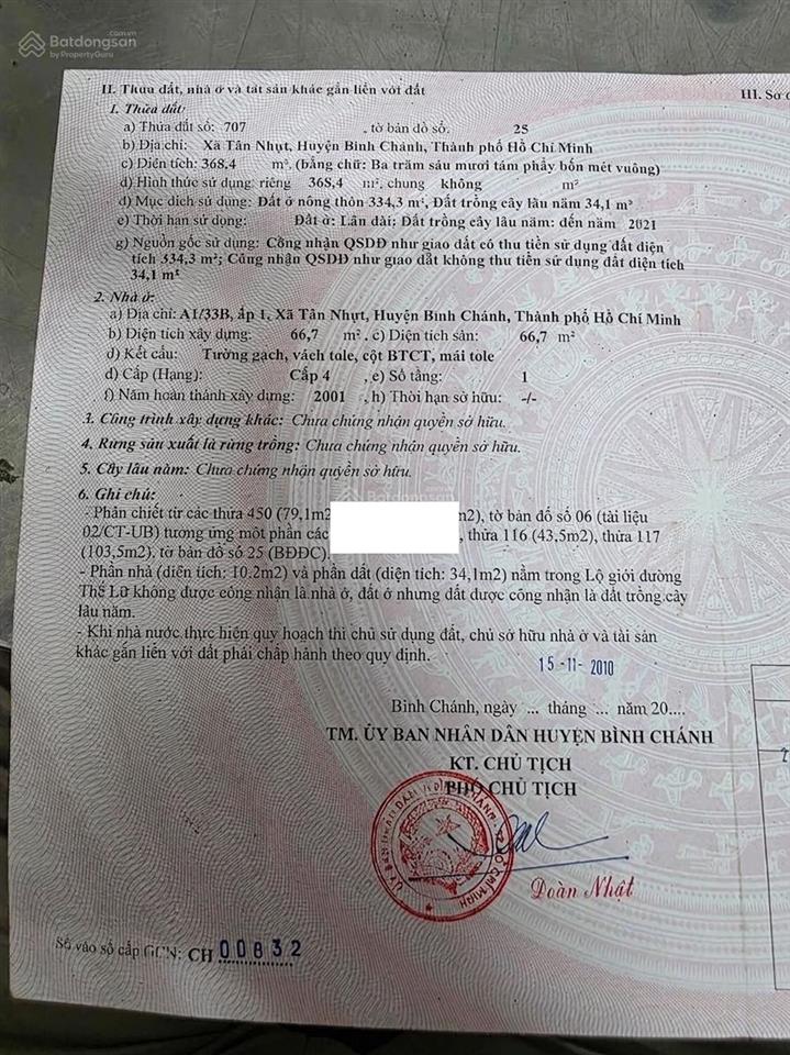Đất thổ cư mặt tiền thế lữ. bình chánh