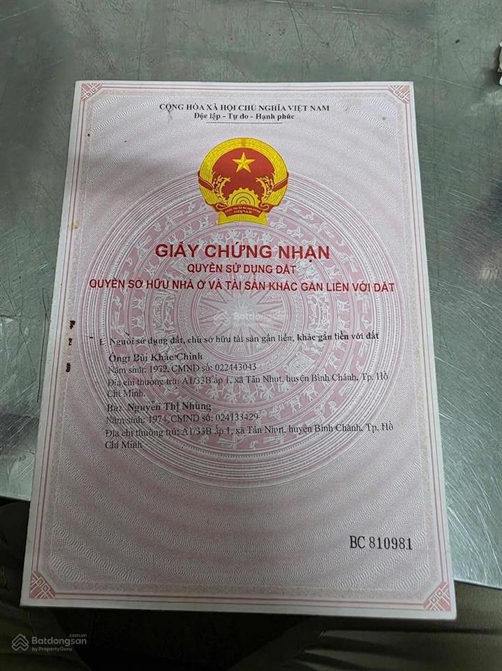 Đất thổ cư mặt tiền thế lữ. bình chánh