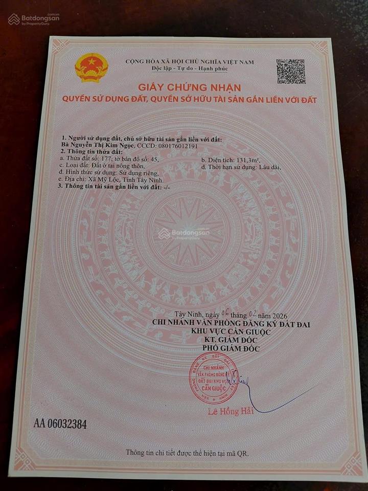 Bán đất thổ cư 100% xây nhà ngay tại tây ninh giá chỉ 1 tỷ còn thương lượng