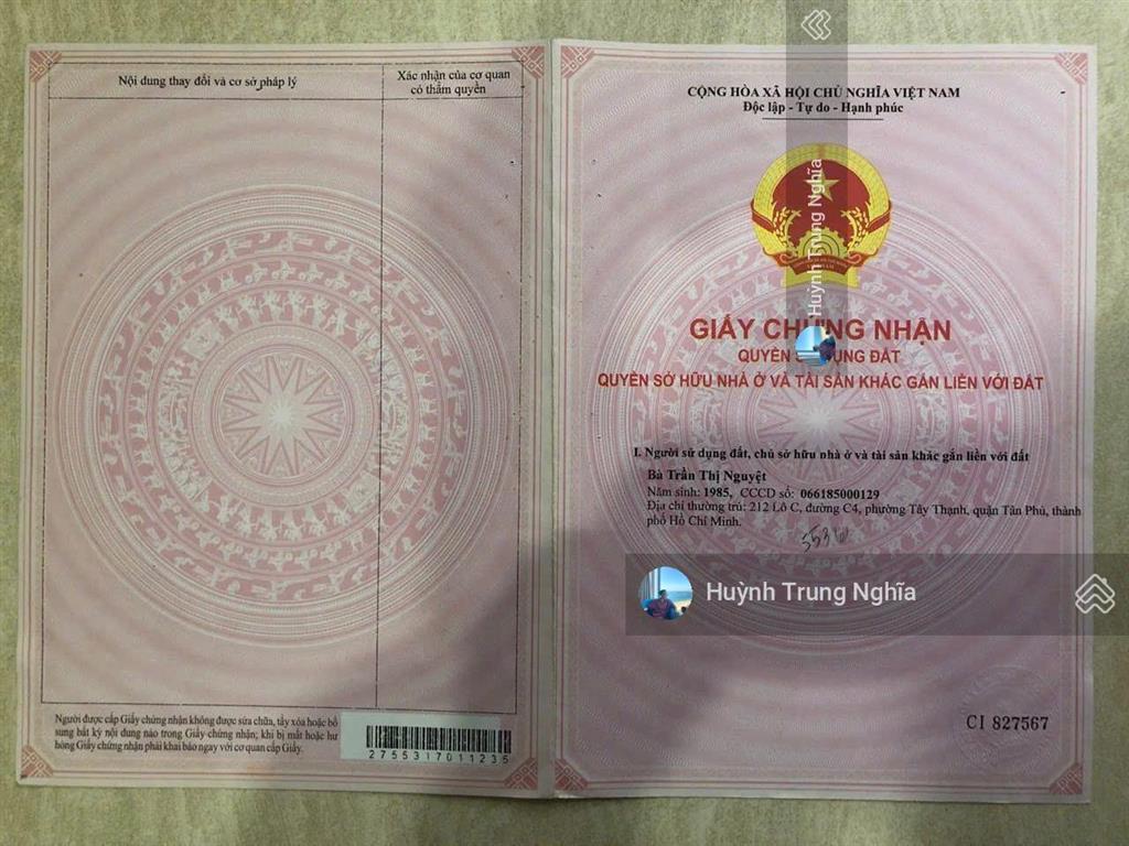 Bán gấp đất thổ cư 6x20m ( 1 tỷ 350 ) đường nguyễn thị lắng, xã tân phú trung ngay vinhome sg park