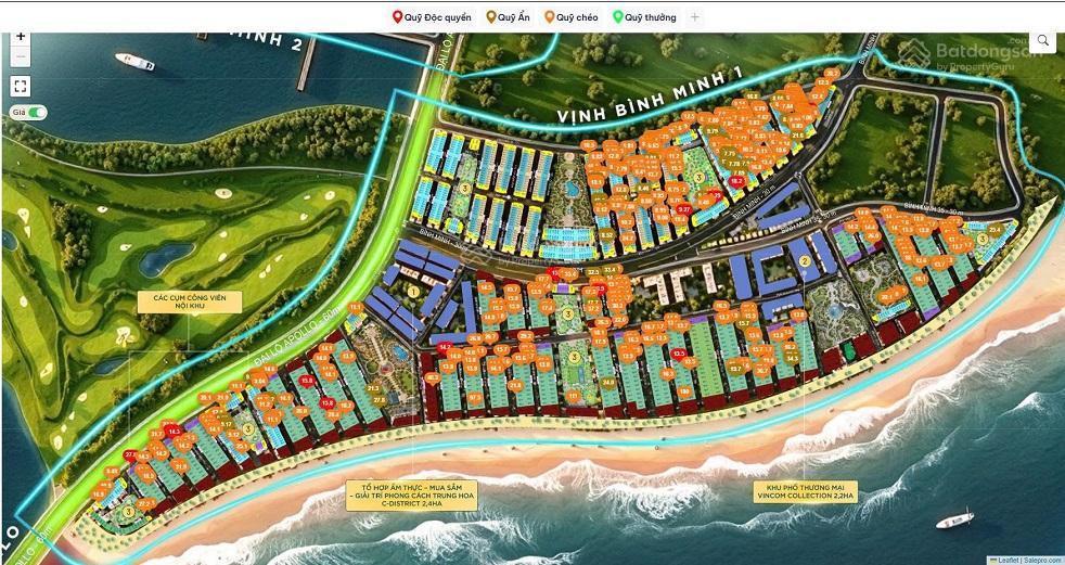 Bán bt đơn lập, 2 mặt tiền, vinhomes hạ long xanh, qn, 295m2 4t mt 13,5m view công viên, 123tr/m2
