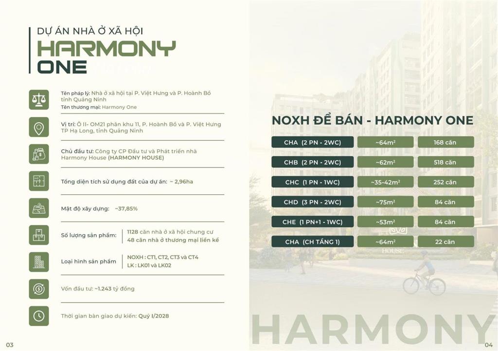 Bán cc harmony house, 658 triệu, 33m2, 1pn, 1wc tại hạ long, quảng ninh, hàng hiếm