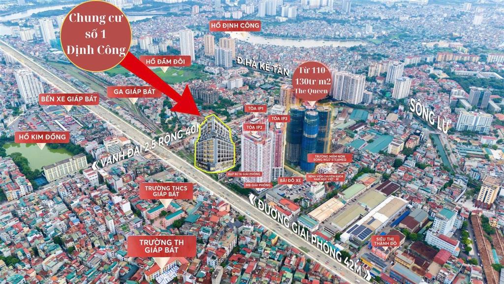 Chính chủ bán chung cư the one complex số 1 định công hn153m2trục 02hướng đông nam, 65tr/m2