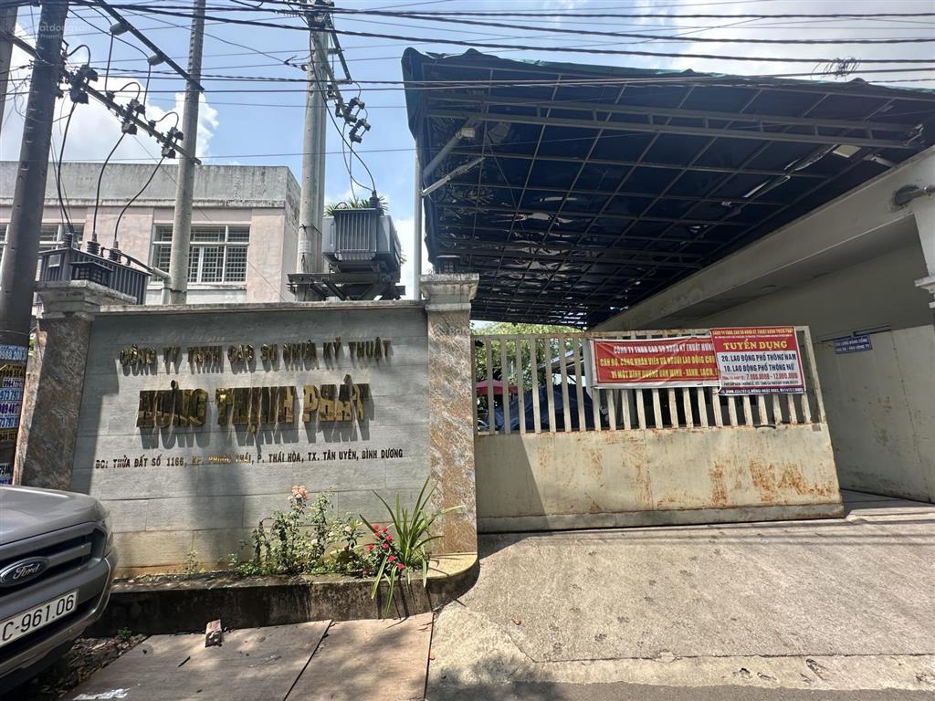 Bán kho, nhà xưởng tại đt 747b, p. tân khánh, hcm (p. thái hoà, tp. tân uyên) 1272 m2, 16x80met
