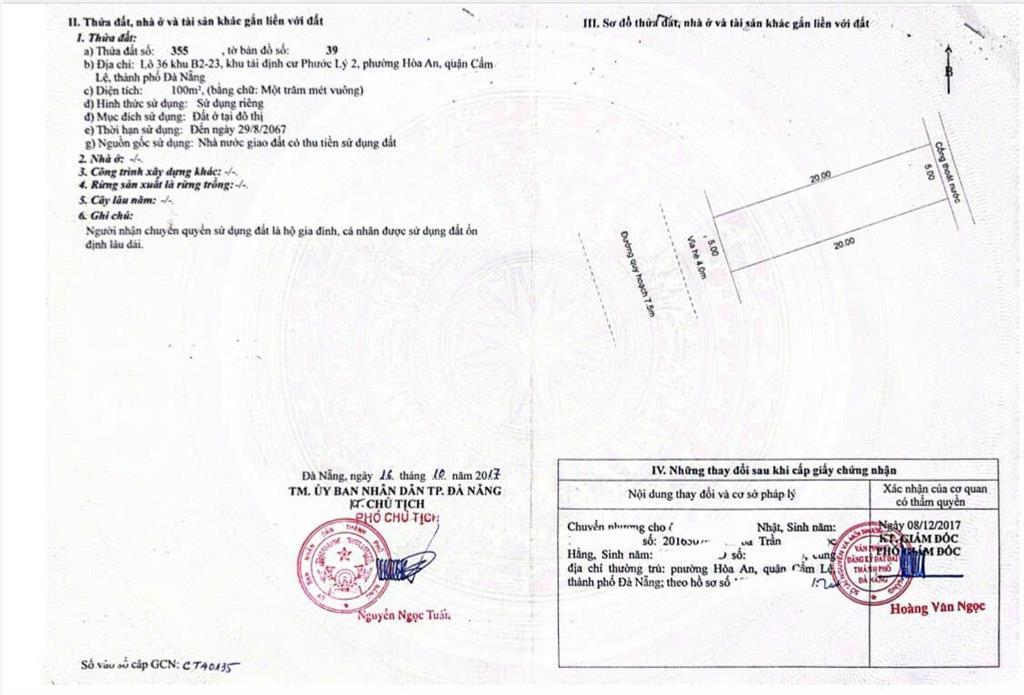 Bán đất nền dự án tại khu đô thị phước lý, 16,4 tỷ, 200 m2, hàng hiếm tại đà nẵng