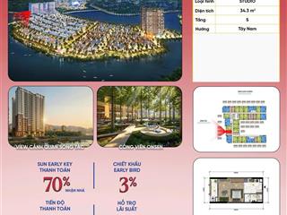 Bán căn hộ studio 34m2 tòa onsen 3 nha trang view sông giá tốt nhất