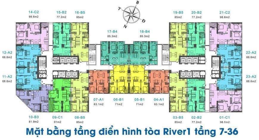 3,8 tỷ 72,9m 2n2vs chung cư eurowindow river park đông trù
