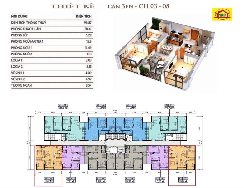 Khai sơn city 7,7 tỷ căn góc 97m 3n2vs đông nam