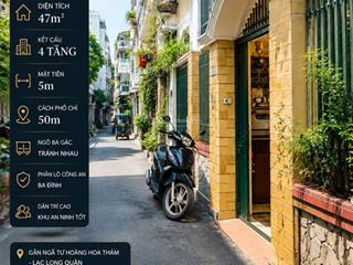 Cần bán nhà phân lô phố thụy khuê, dt 50m2, 4 tầng. mặt tiền 5m, ngõ nông, gần phố.