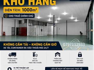 Cho thuê kho 1000m2 tại q7 tphcm  chính chủ