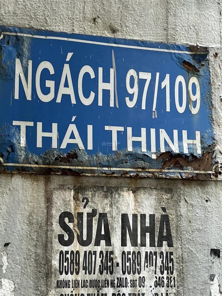 Chính chủ, bán mảnh đất,ngõ 97/109/2 phố thái thịnh, sau qh là mặt phố, 62m2* mt 7,5m*13,8tỷ.