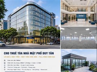 Cho thuê tòa nhà mặt phố  ô tô  duy tân  cầu giấy lô góc 2 mặt tiền