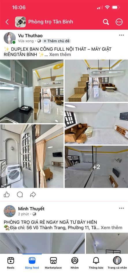 Cho thuê phòng giá tốt có gác ban công full nội thất máy giặt riêng trường chinh tân bình