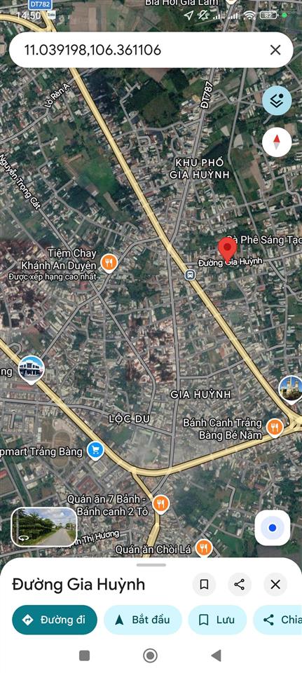 Tôi cần bán lô đất 265m2 giá 1tỷ1 mặt tiền gia huỳnh trung tâm phường trảng bàng sổ hồng riêng