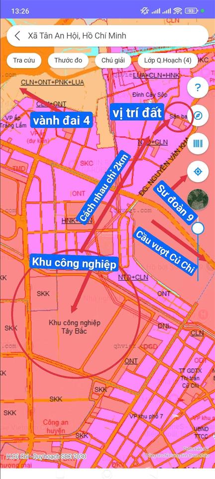 Bán lô đất 210m2 giá 1tỷ7 mặt tiền nguyễn thị chiên, xã tân an hội củ chi sổ hồng riêng chính chủ