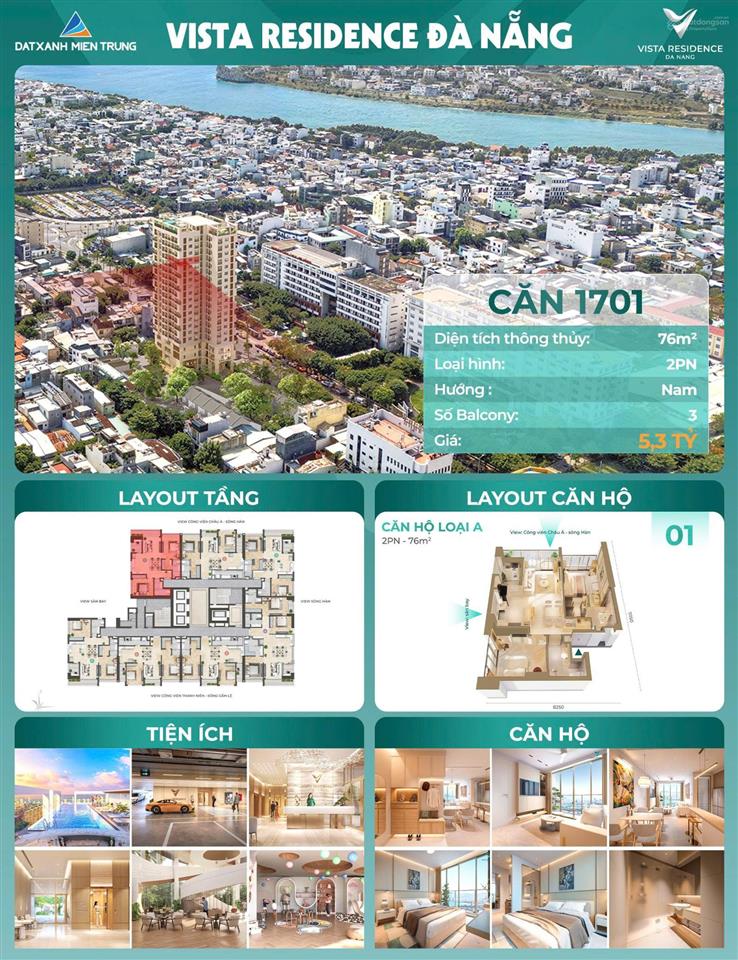 Duy nhất tại dự án vista residence hải châu, đà nẵng căn góc 2pn với giá bán siêu hấp hót