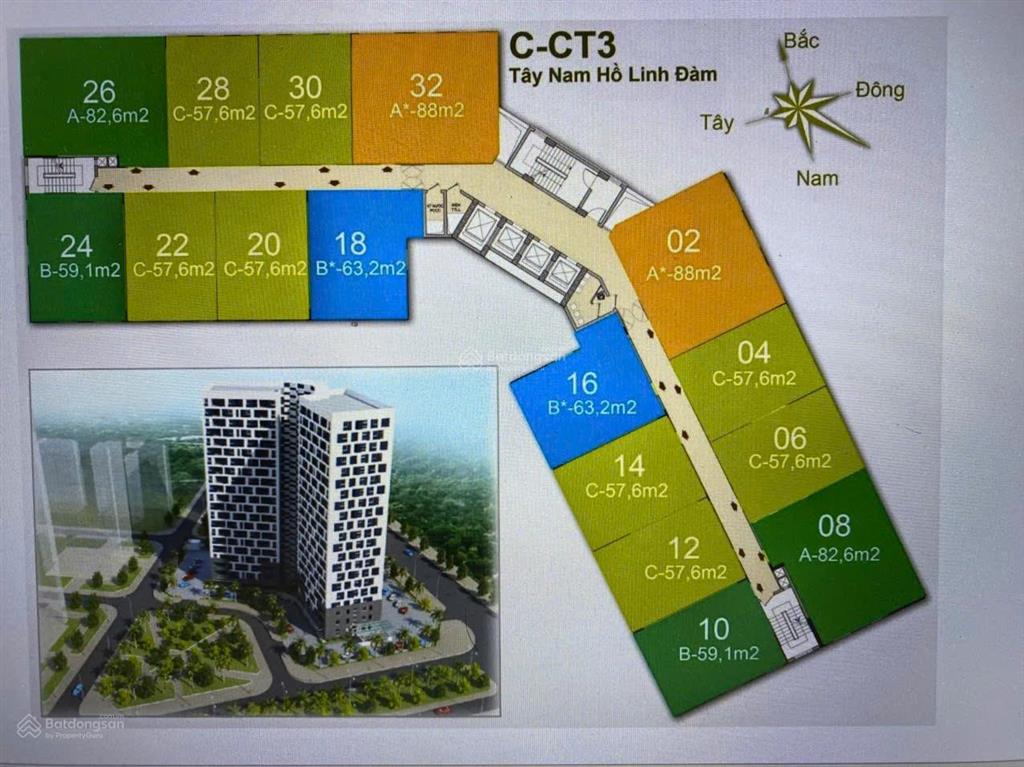 Bán căn 2 ngủ ct3hud3 tây nam linh đàm, 4,75 tỷ, 58 m2, chính chủ, uy tín