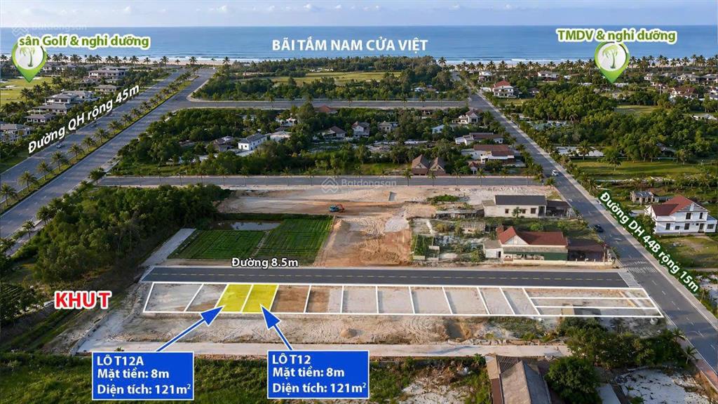 Đất nền ven biển, cách biển 700m, sát trục dọc khu kt đông nam, đối diện khu cn cách 200m