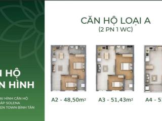 Căn hộ 48.5m², 2pn  1wc dự kiến 2,4 tỷ cách aeon tân phú 5 phút, solena bình tân