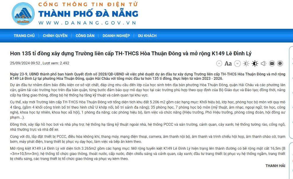 [Hải Châu - Lê Đình Lý] Đón đầu quy hoạch, Nhà Phố 93m2 khu trường liên cấp Hòa Thuận Đông và dự án đường 16m