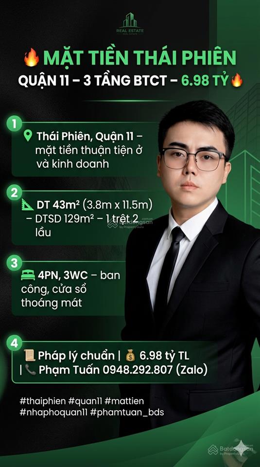 Tương lai nhà thành mặt tiền thái phiên, quận 11 3 tầng btct 6.98 tỷ