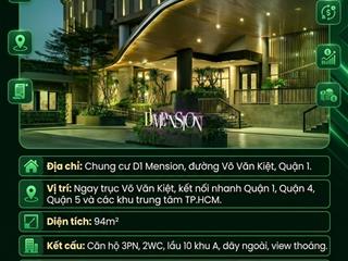 [quận 1] 10 tỷ căn hộ cao cấp d1 mension capitaland 3pn 2wc sổ hồng lâu dài