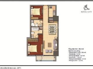 Tôi chính chủ cần bán căn hộ 2pn 2wc tại royal city 72a nguyễn trãi, 86m2, giá 11 tỷ thu về.