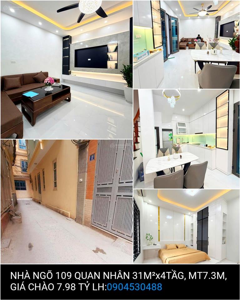 Nhà ngõ 109 quan nhân 31mx4tầg, mt7.3m, giá chào 7.98 tỷ 0904 530 ***