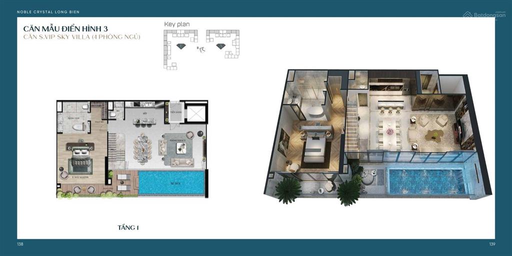 Bán căn 4pn 320m² sky villa có bể bơi riêng, thông 2 tầng full nội thất cạnh vinhomes riverside