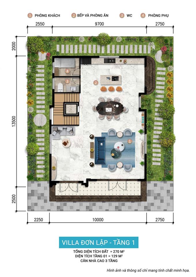 Hàng hot căn góc biệt đơn lập 240m2 view sông quán trường charmora city nha trang