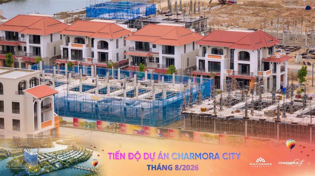 Biệt thự song lập khoáng nóng 180m2 tại charmora city nha trang 3 tầng, giá chỉ 95.5 triệu/m2
