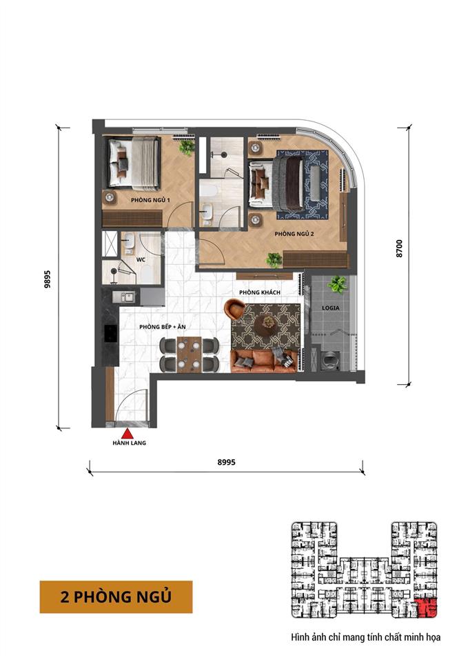 Chỉ 3,3 tỷ sở hữu căn hộ 2 pn1wc view biển tại f2  fours tower giá trực tiếp cđt sun group