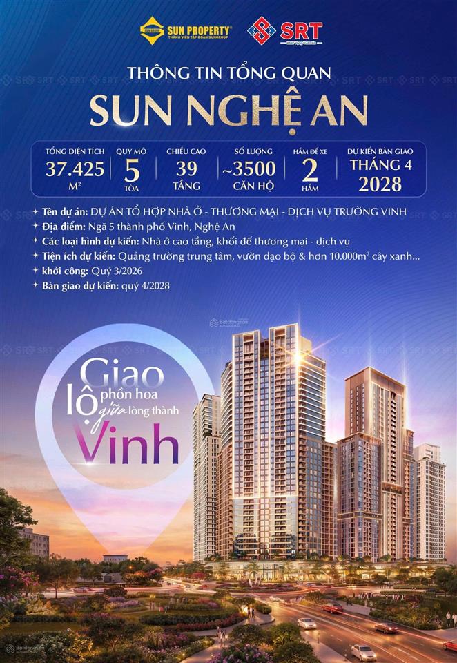 Giá dự án sun trường vinh chưa tới 60tr/m2, chiết khấu khách hàng tiên phong lên đến 3,7%.